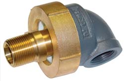 2-1/2" Pipe, 2-1/2" Flange Thickness, 90&deg; Casing, Straight Ball Swivel Joint