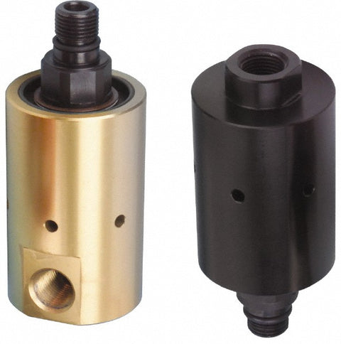 Rotary Unions; Type: Coolant Union; Style: One-Way; Rotor Thread Rotation: Left; Body Dia: 43.64 mm; 1.718 in; Body Length: 4-1/2; Connection Type: Non-Threaded; Maximum Pressure For Hot Oil (psi): 1000 psi; Shaft Speed: 10000 RPM; Maximum Working Tempera