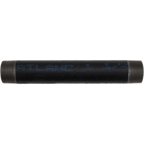 Black Pipe Nipple: 1-1/4" Dia x 10" Long, Schedule 80