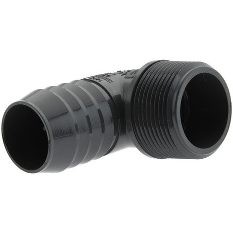 Barbed Tube Elbow: 1-1/4" Barbs, 1-1/4" MIPT