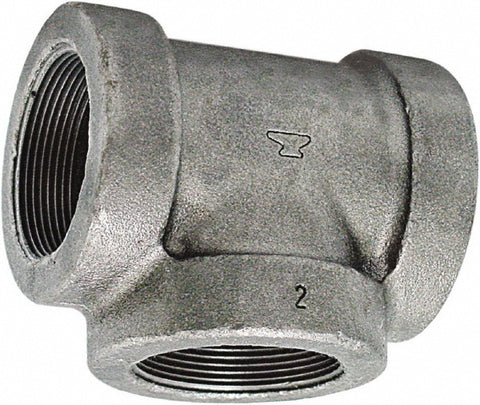 Black Pipe Fittings: Tee, 1/2", FPT, Cast Iron