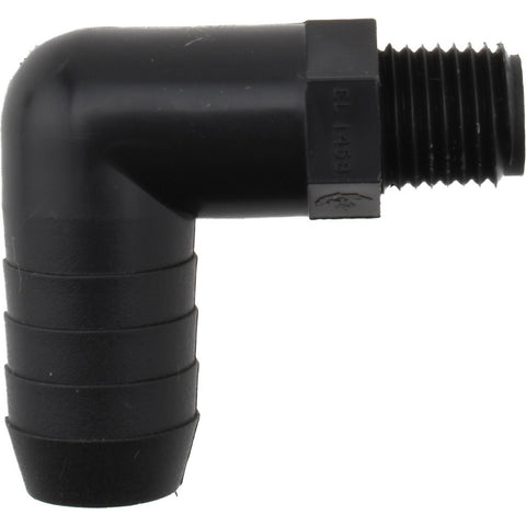 Barbed Tube Elbow: 5/8" Barbs, 1/4" NPT