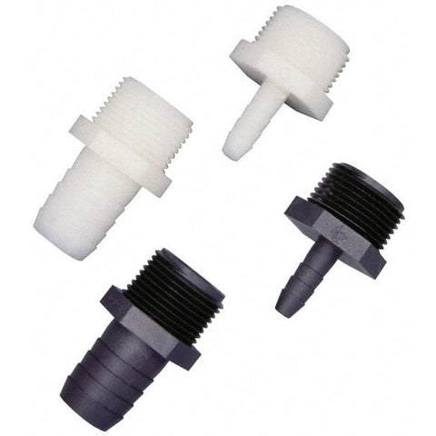 Barbed Tube Adapter: 1/4" Barbs, 1/2" NPT