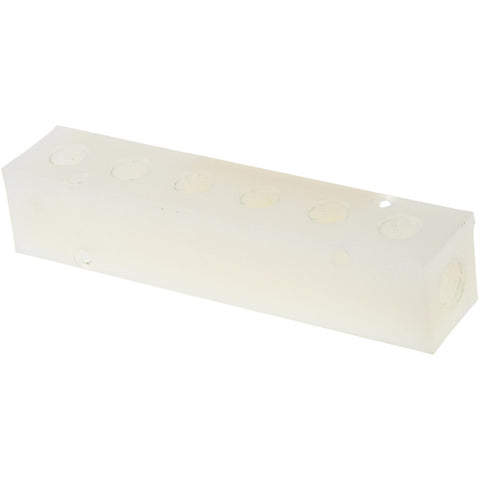 Manifold: 1/4" Inlet, 1/8" Outlet, 2 Inlet Ports, 6 Outlet Ports, 4.75" OAL, 1" OAW, 1" OAH