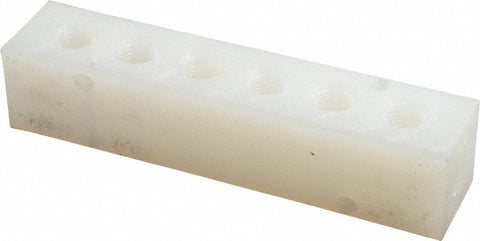 Manifold: 3/8" Inlet, 1/4" Outlet, 2 Inlet Ports, 6 Outlet Ports, 5.88" OAL, 1.25" OAW, 1-1/4" OAH