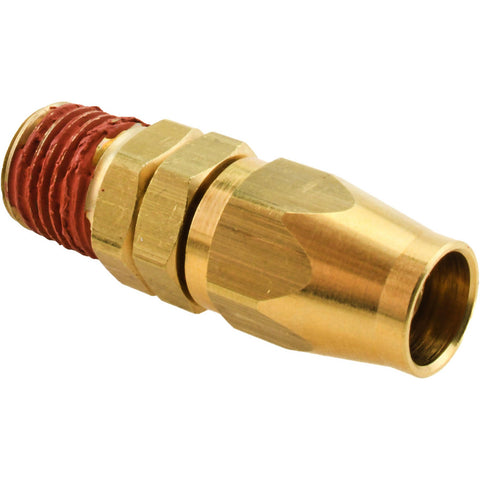 1/4 NPT, Brass Reusable Hose Male Swivel Fitting