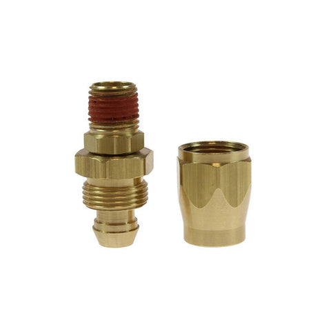 1/4 NPT, Brass Reusable Hose Male Swivel Fitting