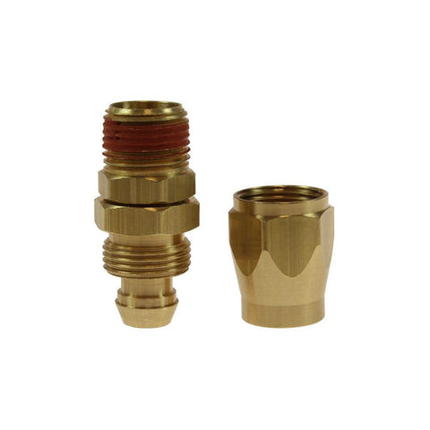 3/8 NPT, Brass Reusable Hose Male Swivel Fitting