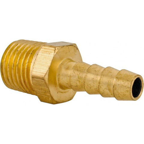 Barbed Hose Fitting: 1/4" x 1/4" ID Hose, Male Connector