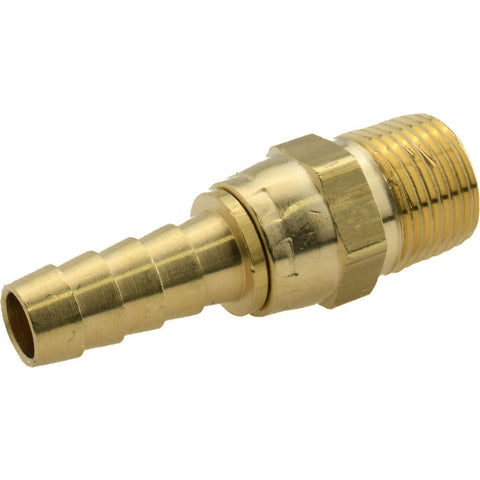 Barbed Hose Fitting: 3/8" x 3/8" ID Hose, Male Connector
