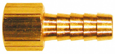 Barbed Hose Fitting: 1/4" x 3/16" ID Hose, Female Connector