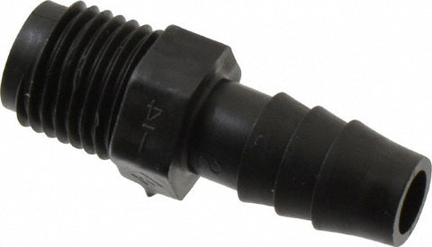 Barbed Tube Connector: 3/8" Barbs, 1/4" NPT
