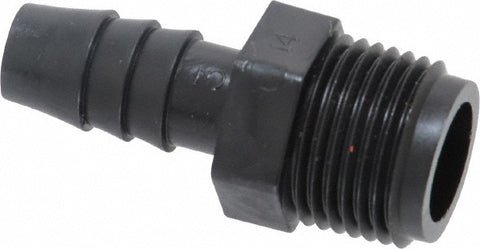 Barbed Tube Connector: 3/8" Barbs, 3/8" NPT