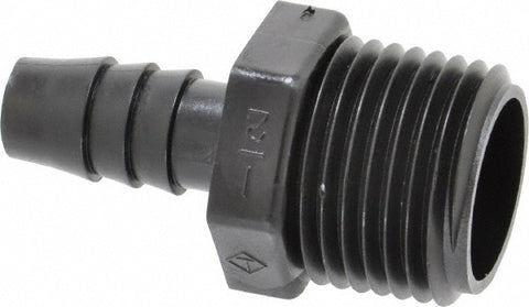 Barbed Tube Connector: 3/8" Barbs, 1/2" NPT