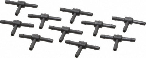 Barbed Tube Union Tee: Single Barb, 1/8" Barb