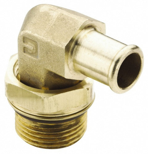 Barbed Hose Fitting: 7/8-14" x 5/8" ID Hose, Elbow