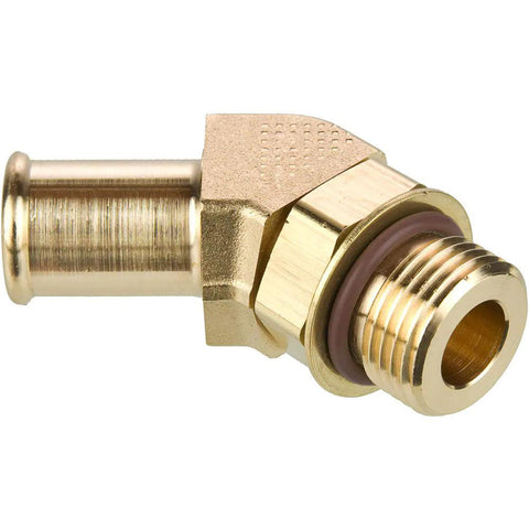 Barbed Hose Fitting: M18 x 1.5 x 3/4" ID Hose, Elbow