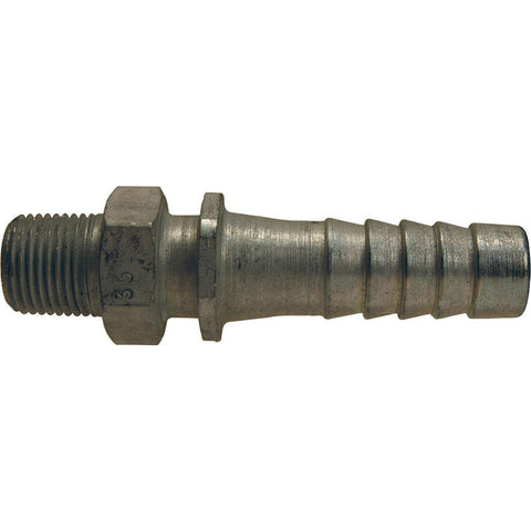Barbed Hose Fittings: Fitting Type: Nipple, Hose Barb; Material: Plated Steel; Thread Standard: NPT; Thread Size: 1