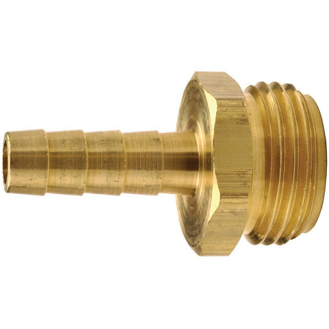 Barbed Hose Fittings: Fitting Type: Male, Hose Barb; Material: Brass; Thread Standard: GHT; Thread Size: 3/4