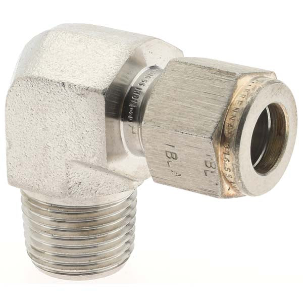 Compression Tube Male Elbow: 3/8