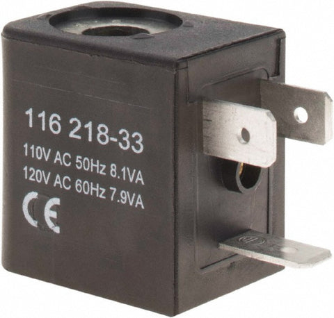 120 AC Volt, Din Connection Coil Lead Length, Class F, Solenoid Coil