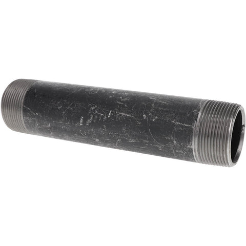 Black Pipe Nipple: 1-1/2" Dia x 8" Long, Schedule 80