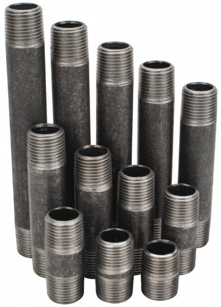 66 Piece, 1/2" Pipe, Black Finished Steel Pipe Nipple Set