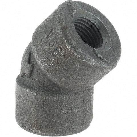 Black 45 deg Elbow: 1/4", Threaded