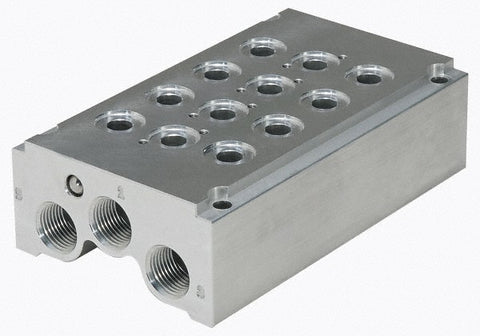 Manifold: 1/4" Inlet, 3/8" Outlet, 2 Outlet Ports