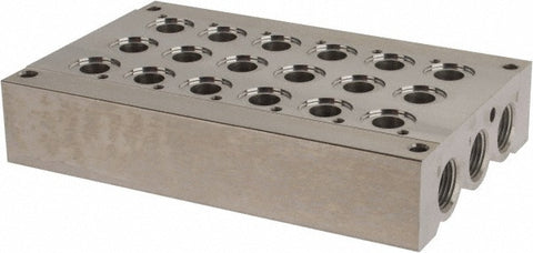 Manifold: 3/8" Inlet, 1/2" Outlet, 6 Outlet Ports