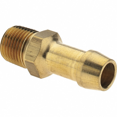 Barbed Hose Fitting: 1/8" x 5/16" ID Hose, Male Rigid