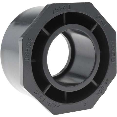 3 x 1-1/2" PVC Plastic Pipe Reducer Bushing