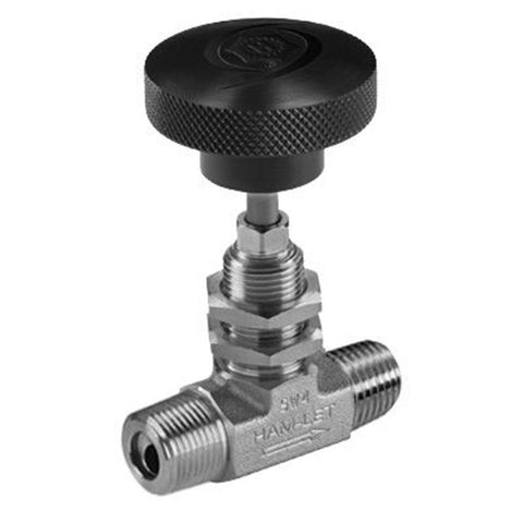Needle Valve: Round Knob Handle, Straight, 3/8" Pipe, MNPT x MNPT End