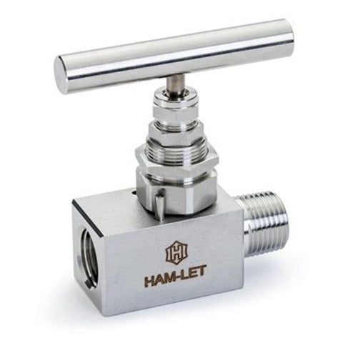 Needle Valve: T-Handle, Straight, 1/4" Pipe, MNPT x FNPT End, Stainless Steel Body