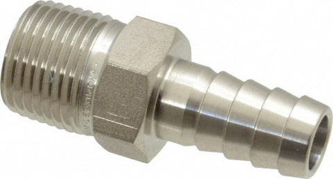 Pipe Hose Connector: 3/8", 316 Stainless Steel