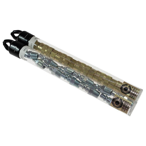 18 Piece 1/4" Body 1/4 NPT Brass/Steel ARO Pneumatic Coupling Plug Set