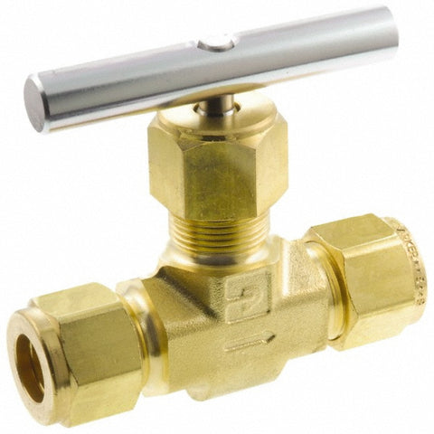 Needle Valve: Straight, 1/2" Pipe, Compression x Compression End