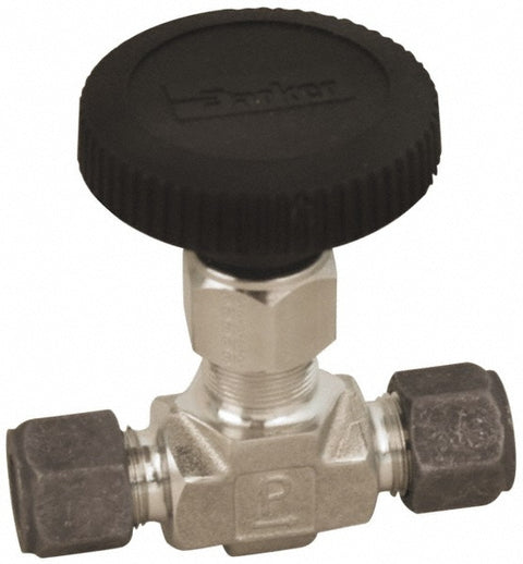 Needle Valve: Straight, 1/8" Pipe, Compression x Compression End