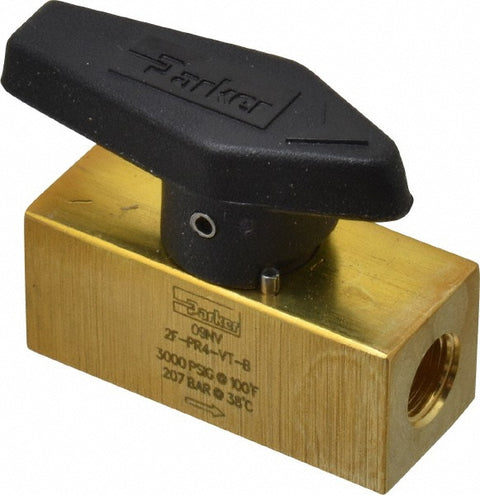 1/8" Pipe, 3,000 psi WOG Rating, Brass, Inline, One Way Instrumentation Plug Valve