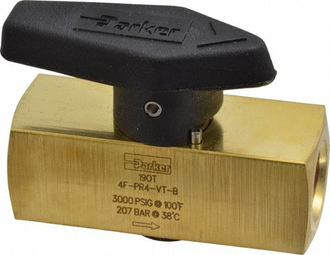 1/4" Pipe, 3,000 psi WOG Rating, Brass, Inline, One Way Instrumentation Plug Valve