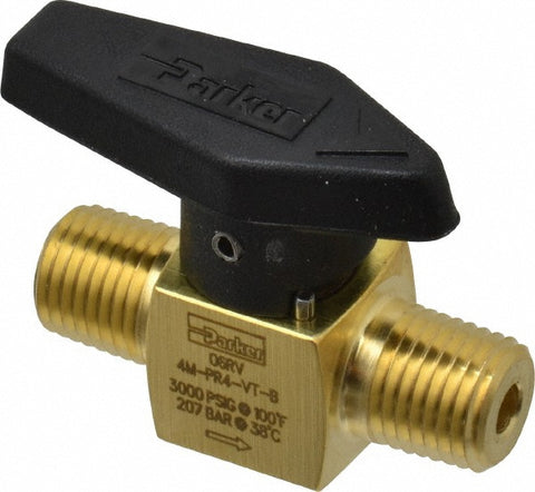 1/4" Pipe, 3,000 psi WOG Rating, Brass, Inline, One Way Instrumentation Plug Valve