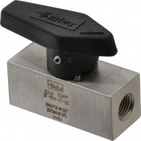 1/8" Pipe, 3,000 psi WOG Rating, 316 Stainless Steel, Inline, One Way Instrumentation Plug Valve