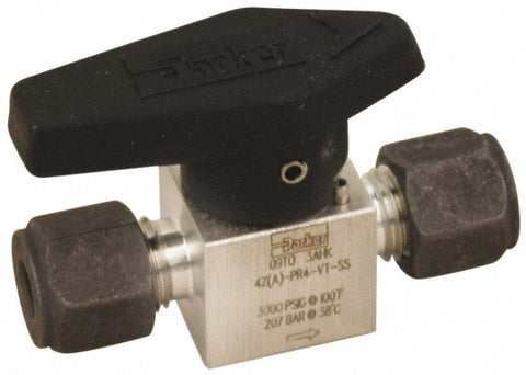1/8" Pipe, 3,000 psi WOG Rating, 316 Stainless Steel, Inline, One Way Instrumentation Plug Valve