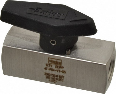 1/4" Pipe, 3,000 psi WOG Rating, 316 Stainless Steel, Inline, One Way Instrumentation Plug Valve