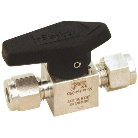 3/8" Pipe, 3,000 psi WOG Rating, 316 Stainless Steel, Inline, One Way Instrumentation Plug Valve