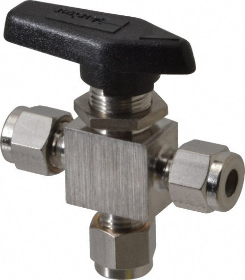 3-Way Manual Ball Valve: 1/4" Pipe