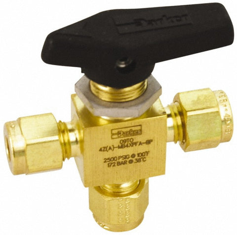 3-Way Manual Ball Valve: 3/8" Pipe