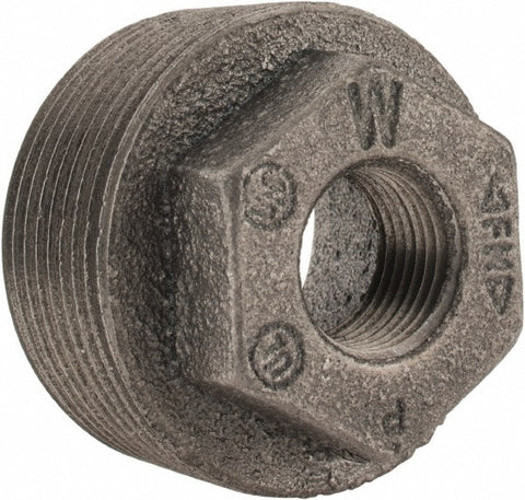 Black Hex Bushing: 1-1/4 x 3/8", 150 psi, Thread x Thread