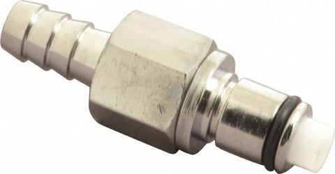 5/16" Inside Tube Dia, Brass, Quick Disconnect, Hose Barb Valved Inline Coupling Insert