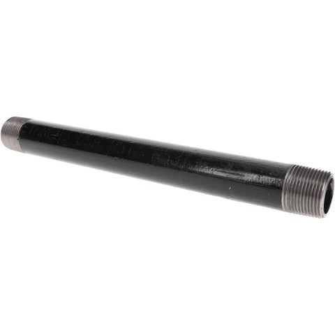 Black Pipe Nipple: 1" Dia x 12" Long, Schedule 80